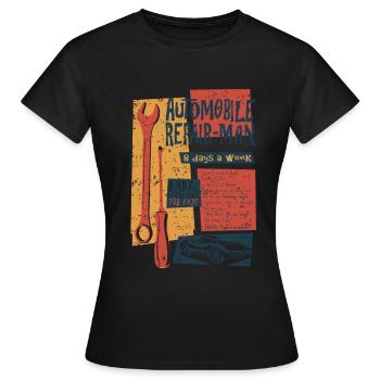 Automobile Repairman - Frauen T-Shirt - Schwarz - Vorne - AI Model Female 172 dark (172cm)