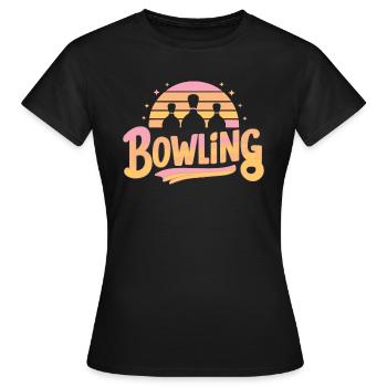 Bowling-Fan Strike Kegel Ball Pins Geschenk - Frauen T-Shirt - Schwarz - Vorne - AI Model Female 172 dark (172cm)