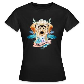 Labrador-Mama Blumen - Frauen T-Shirt - Schwarz - Vorne - AI Model Female 172 dark (172cm)