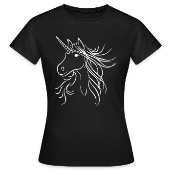 Einhorn - Frauen T-Shirt - Schwarz - Vorne - AI Model Female 172 dark (172cm)