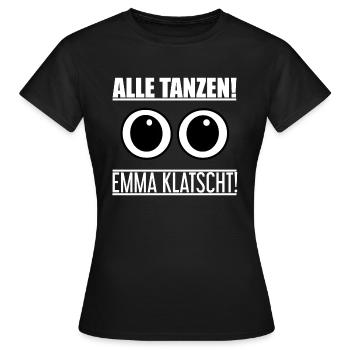 Alle Tanzen Emma Klatscht "MDMA - Ecstasy - Rave" - Frauen T-Shirt - Schwarz - Vorne - AI Model Female 172 dark (172cm)