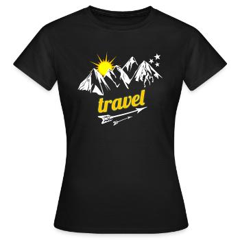 Travel - T-shirt Femme - noir - Devant - AI Model Female 172 dark (172cm)
