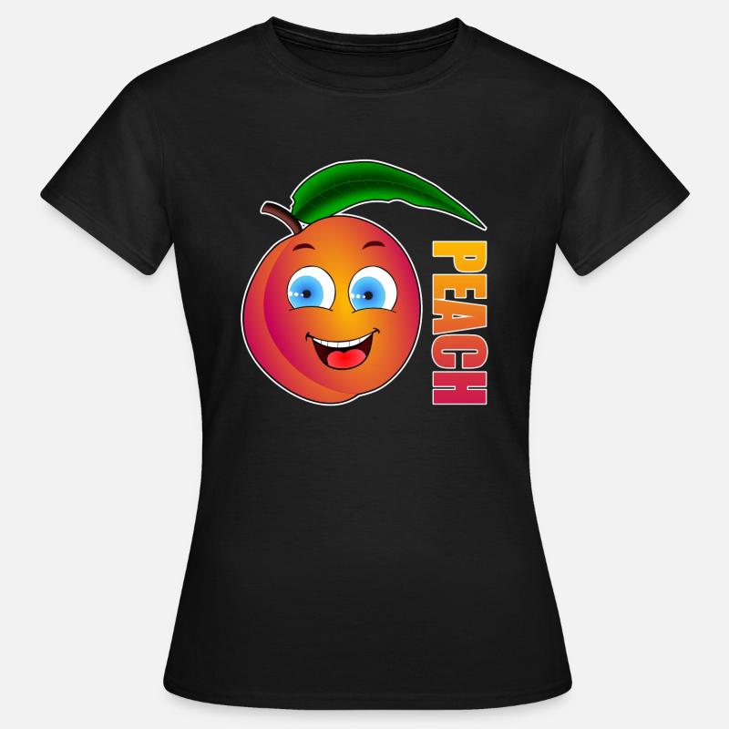 Peach Pfirsich - Frauen T-Shirt - Schwarz