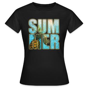 Summer - Frauen T-Shirt - Schwarz - Vorne - AI Model Female 172 dark (172cm)