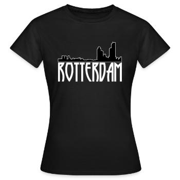 Rotterdam skyline - Women's T-Shirt - black - Front - AI Model Female 172 dark (172cm)