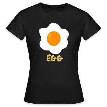 Oeuf sur le plat - T-shirt Femme - noir - Devant - AI Model Female 172 dark (172cm)