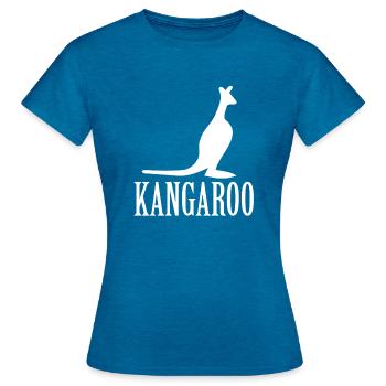 Kangaroo - Women's T-Shirt - antique blue sapphire heather - Front - AI Model Female 172 dark (172cm)