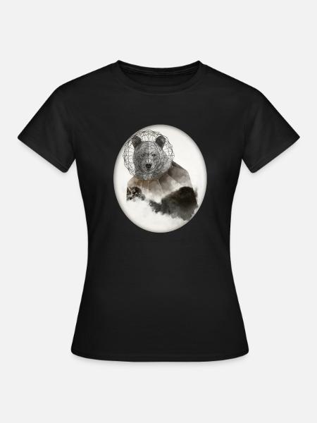 Bear Bär Poly Art - Frauen T-Shirt - Schwarz