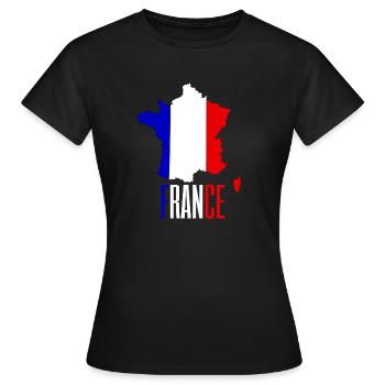France - cadeau France - T-shirt Femme - noir - Devant - AI Model Female 172 dark (172cm)