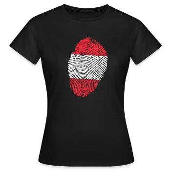 Empreinte digitale Autriche empreinte digitale - T-shirt Femme - noir - Devant - AI Model Female 172 dark (172cm)