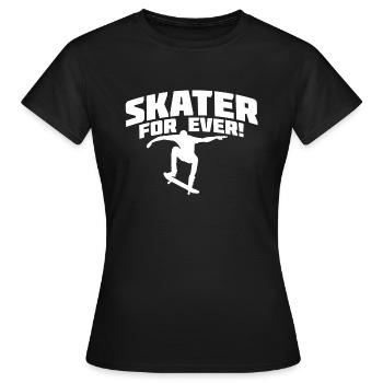 skate skater shirt - T-shirt Femme - noir - Devant - AI Model Female 172 dark (172cm)