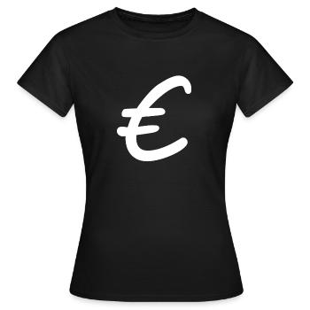Signes de l’euro Monnaie - T-shirt Femme - noir - Devant - AI Model Female 172 dark (172cm)