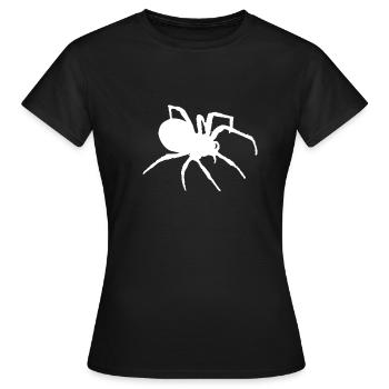 Spinne Spinnen Silhouette - Frauen T-Shirt - Schwarz - Vorne - AI Model Female 172 dark (172cm)