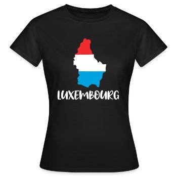 luxembourg - T-shirt Femme - noir - Devant - AI Model Female 172 dark (172cm)