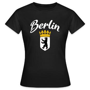 Berlin Berlin ours blason - T-shirt Femme - noir - Devant - AI Model Female 172 dark (172cm)