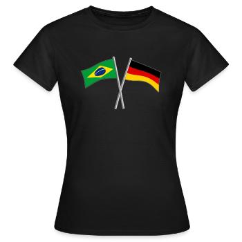 Cadeau de l'Allemagne et du Brésil - T-shirt Femme - noir - Devant - AI Model Female 172 dark (172cm)