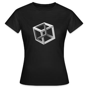Cube Optical Illusion - Women's T-Shirt - black - Front - AI Model Female 172 dark (172cm)