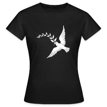 Friedenstaube - Frauen T-Shirt - Schwarz - Vorne - AI Model Female 172 dark (172cm)