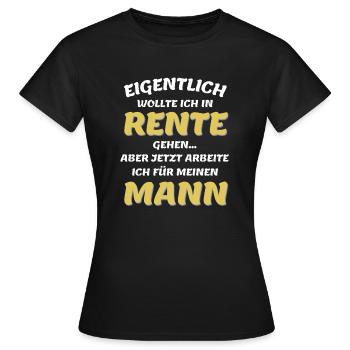 Lustiges Rente Renten Pension Geschenk Damen Frau - Frauen T-Shirt - Schwarz - Vorne - AI Model Female 172 dark (172cm)