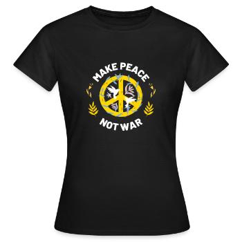 make peace not war - Frauen T-Shirt - Schwarz - Vorne - AI Model Female 172 dark (172cm)