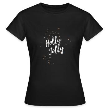 Holly Jolly Weihnachten - Frauen T-Shirt - Schwarz - Vorne - AI Model Female 172 dark (172cm)