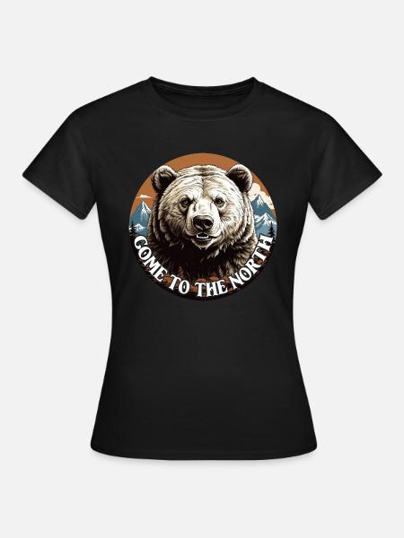 Bärenportrait Grizzlybär Braunbär Kodiakbär - Frauen T-Shirt - Schwarz