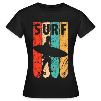Planche de surf - T-shirt Femme - noir - Devant - AI Model Female 172 dark (172cm)