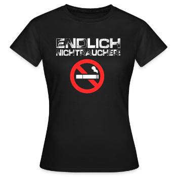 Endlich Nichtraucher - Frauen T-Shirt - Schwarz - Vorne - AI Model Female 172 dark (172cm)