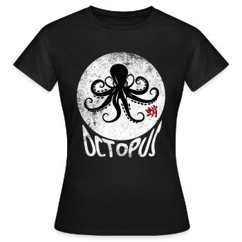 Oktopus Oktopus, Oktopus, Vintage Kraken - Frauen T-Shirt - Schwarz - Vorne - AI Model Female 172 dark (172cm)