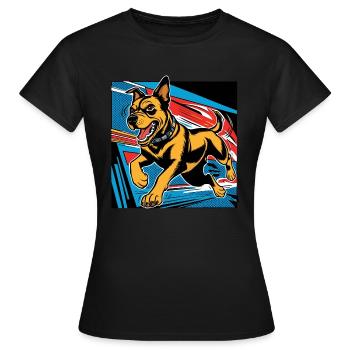 Action Hund - Frauen T-Shirt - Schwarz - Vorne - AI Model Female 172 dark (172cm)