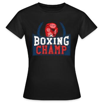 Boxing champion champ champ sport gift hobby - Women's T-Shirt - black - Front - AI Model Female 172 dark (172cm)