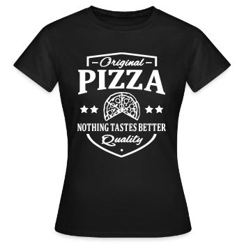 Pizza - Frauen T-Shirt - Schwarz - Vorne - AI Model Female 172 dark (172cm)