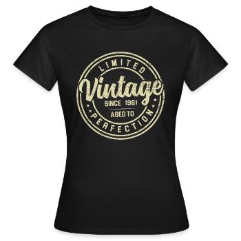 Jahrgang 1961 Geburtstagsgeschenk 1961 - Frauen T-Shirt - Schwarz - Vorne - AI Model Female 172 dark (172cm)