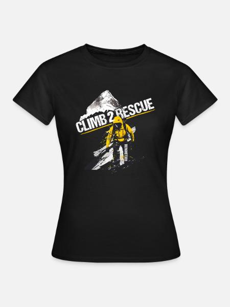 Bergretter Climb 2 Rescue - Frauen T-Shirt - Schwarz