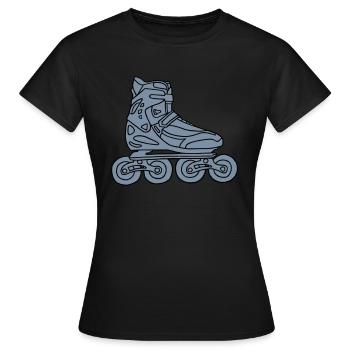 Roller en ligne 2 - T-shirt Femme - noir - Devant - AI Model Female 172 dark (172cm)