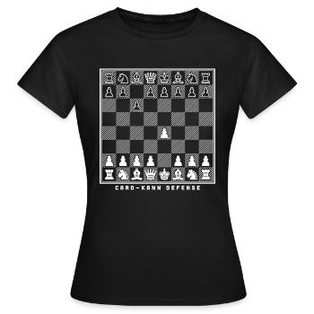 joueur d’échecs d’ouverture d’échecs de karo kann - T-shirt Femme - noir - Devant - AI Model Female 172 dark (172cm)