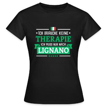 LIGNANO THERAPIE ADRIA ITALIEN URLAUB GESCHENK - Frauen T-Shirt - Schwarz - Vorne - AI Model Female 172 dark (172cm)