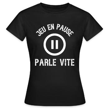 jeu en pause - T-shirt Femme - noir - Devant - AI Model Female 172 dark (172cm)