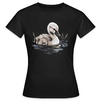Bébé cygne Oiseau Poussin - T-shirt Femme - noir - Devant - AI Model Female 172 dark (172cm)