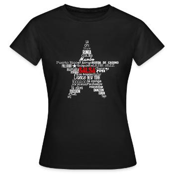 Salsa Star Shirt white - Mambo New York - Frauen T-Shirt - Schwarz - Vorne - AI Model Female 172 dark (172cm)