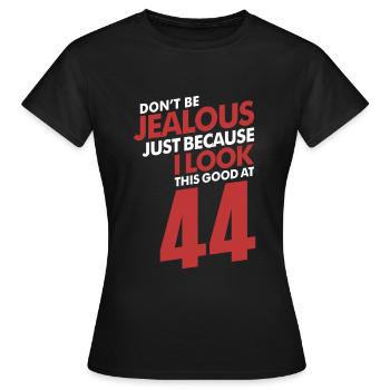Ne sois pas jaloux 44 - T-shirt Femme - noir - Devant - AI Model Female 172 dark (172cm)