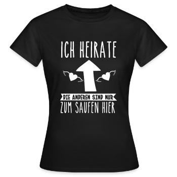 Fiançailles mariage marié - T-shirt Femme - noir - Devant - AI Model Female 172 dark (172cm)