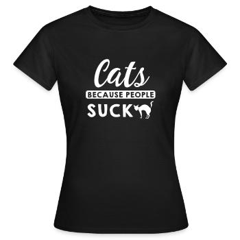 Gueule de bois chat amoureux chat - T-shirt Femme - noir - Devant - AI Model Female 172 dark (172cm)