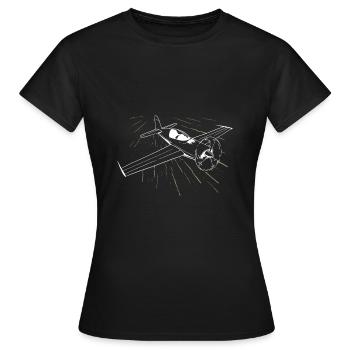 Flugzeug Fliegen Pilot Flugplatz - Frauen T-Shirt - Schwarz - Vorne - AI Model Female 172 dark (172cm)