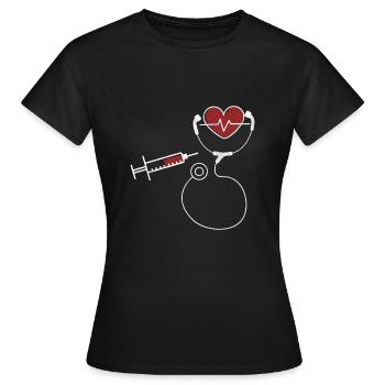Sanitäter Krankenwagen Bereitschaftsdienst - Frauen T-Shirt - Schwarz - Vorne - AI Model Female 172 dark (172cm)