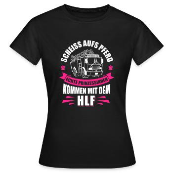 Feuerwehrmann Feuerwehr Sanitäter Freiwillige - Frauen T-Shirt - Schwarz - Vorne - AI Model Female 172 dark (172cm)