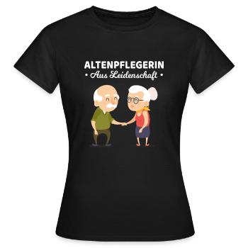 Pflegerin Pfleger Altenpflegerin Altenpfleger - Frauen T-Shirt - Schwarz - Vorne - AI Model Female 172 dark (172cm)