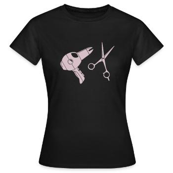 hair stylist - Women's T-Shirt - black - Front - AI Model Female 172 dark (172cm)