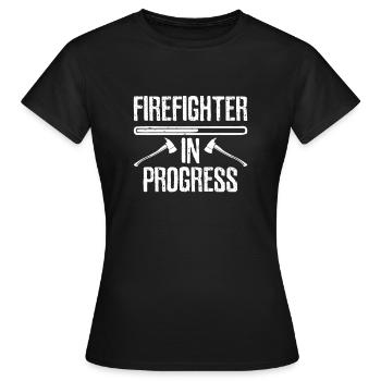 Fire Department Firefighter Professional Fire Department - Women's T-Shirt - black - Front - AI Model Female 172 dark (172cm)