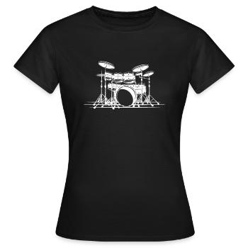 percussion - Women's T-Shirt - black - Front - AI Model Female 172 dark (172cm)